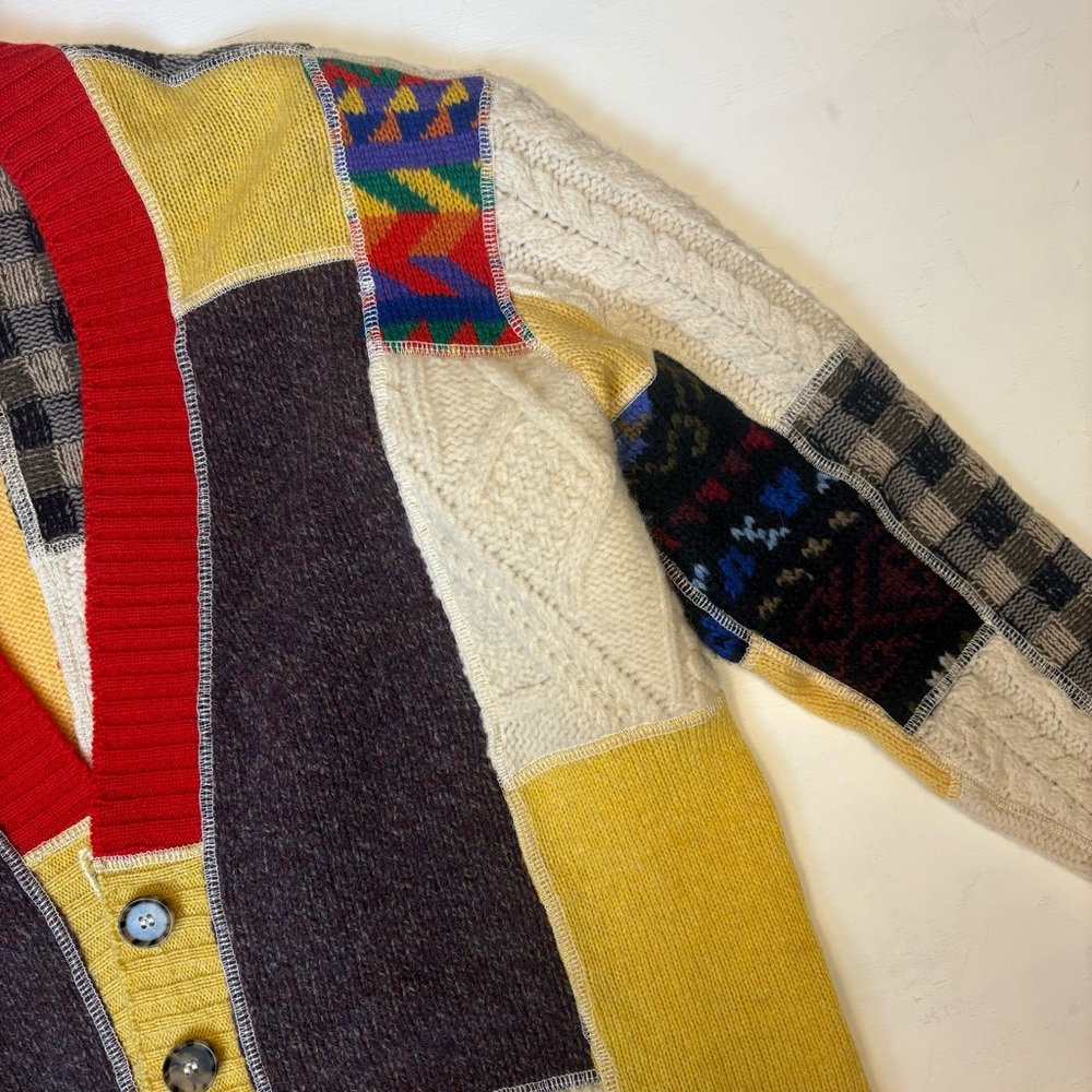 Re/Done Multicolor Patchwork Cardigan - image 5